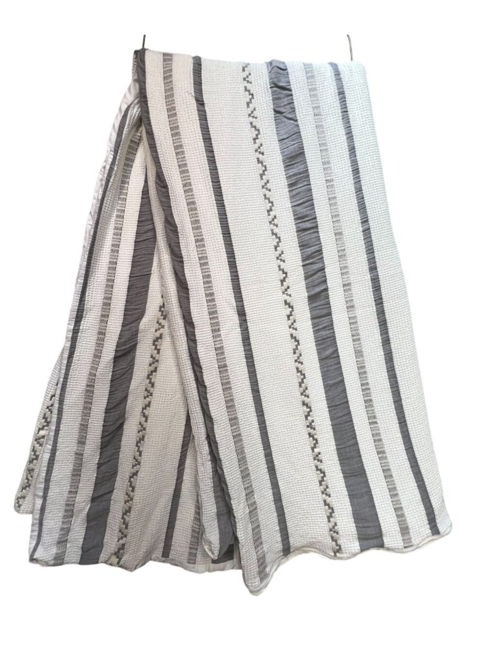 Bedsure Stripe White GentleSoft Cotton Boho Waffle Weave Duvet Cover Zipper